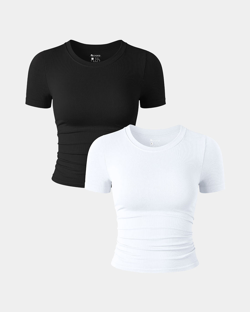 Short Sleeve Neck Ruched Fitted Crop Tops
