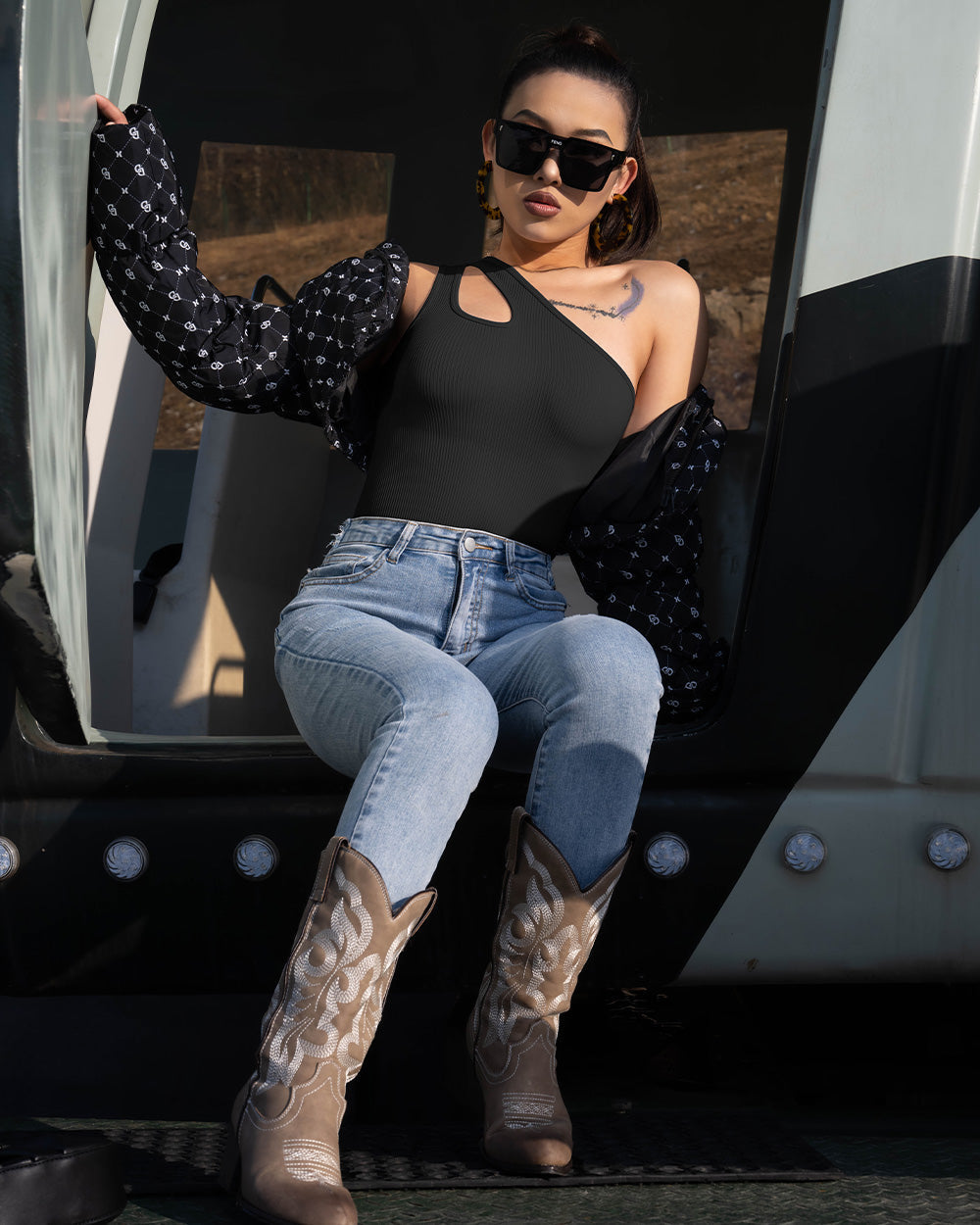 Shoulder Tank Bodysuits