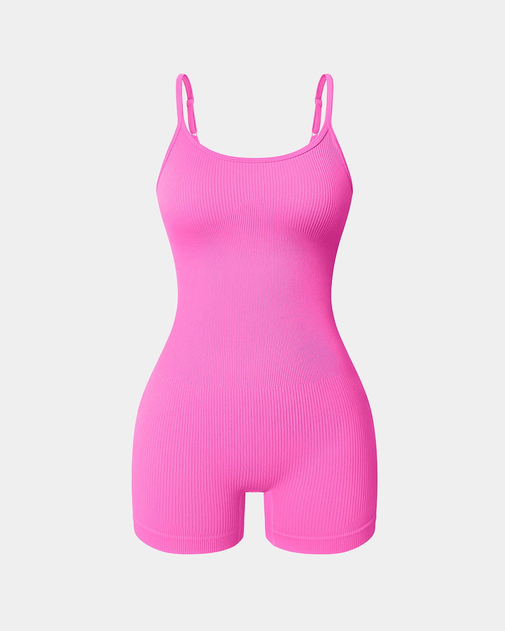 Ribbed Spaghetti Strap Exercise Romper