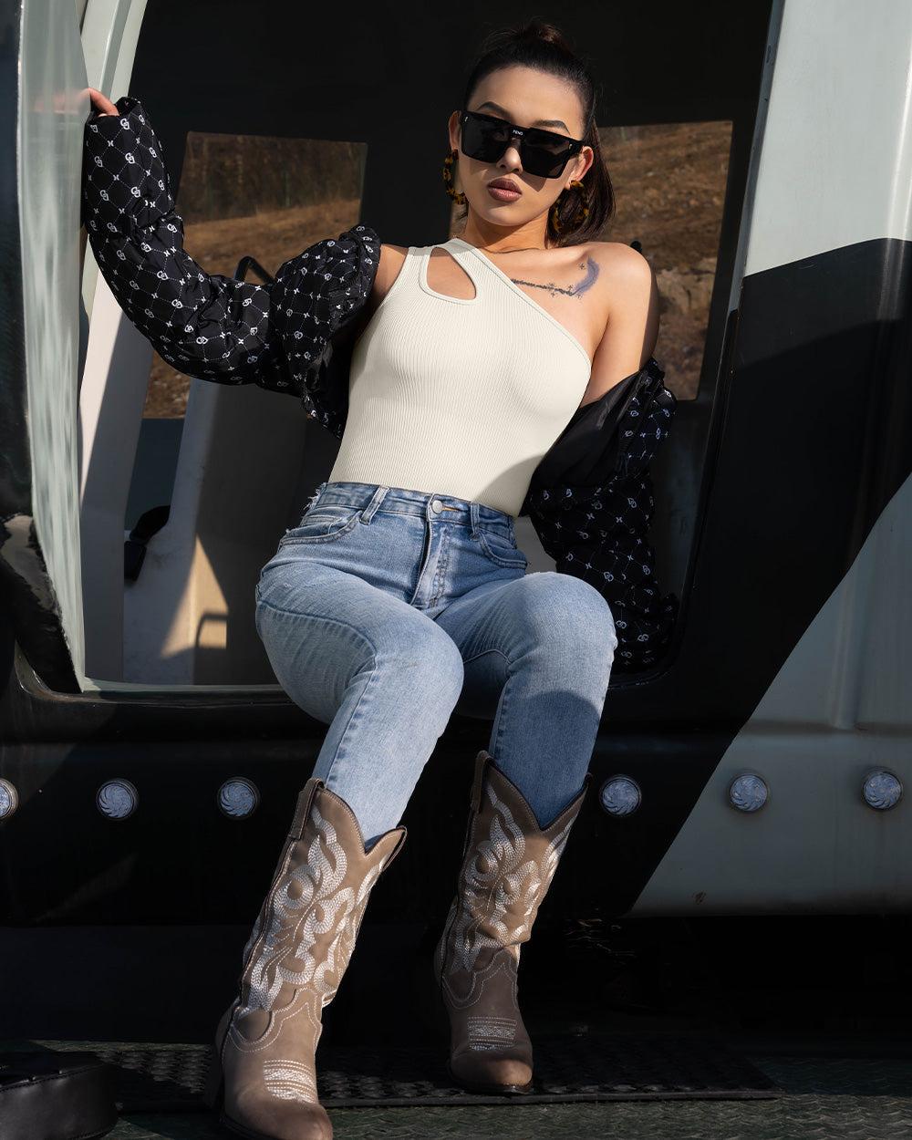 Shoulder Tank Bodysuits