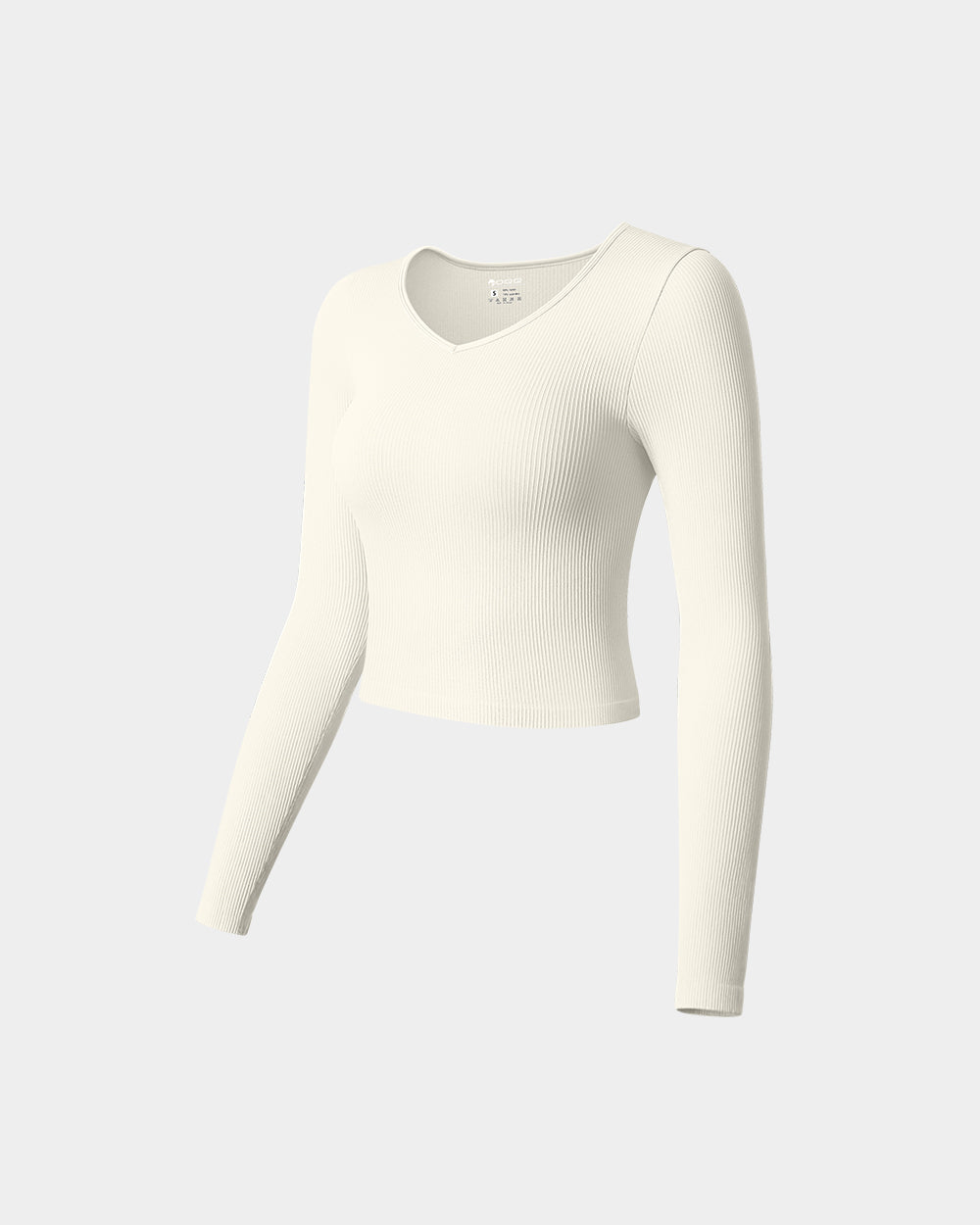 V Neck Long Sleeve Crop Tops