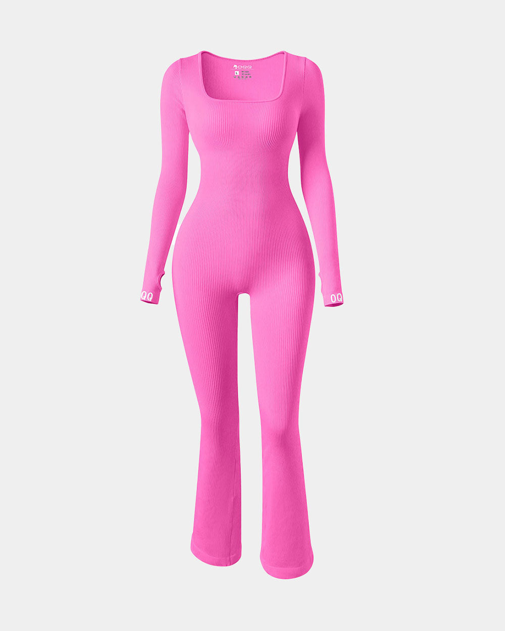 Square Neck Long Sleeve Bell Bottoms Jumpsuits