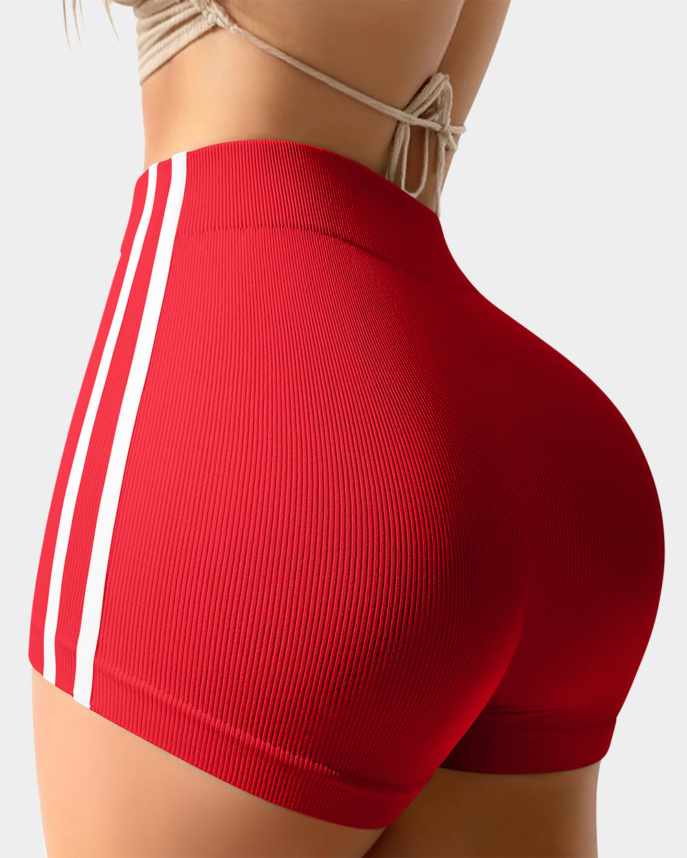 Tummy Control Side Stripes Yoga Seamless Active Shorts