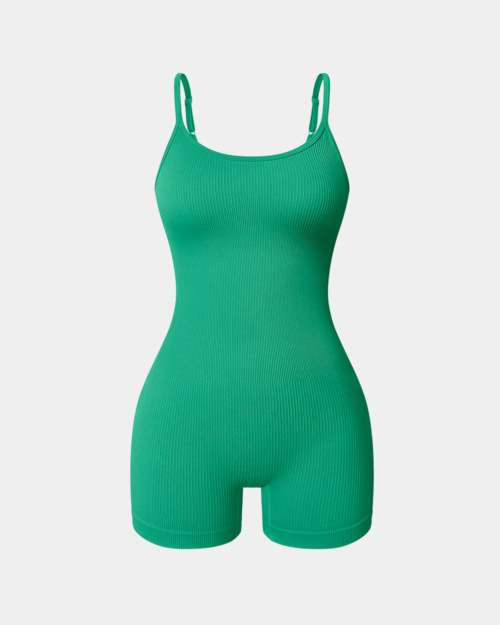 Ribbed Spaghetti Strap Exercise Romper