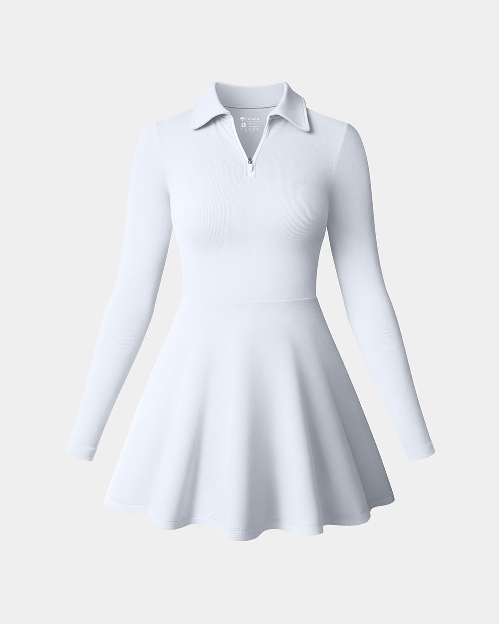 Long Sleeves Solid A-line Dress