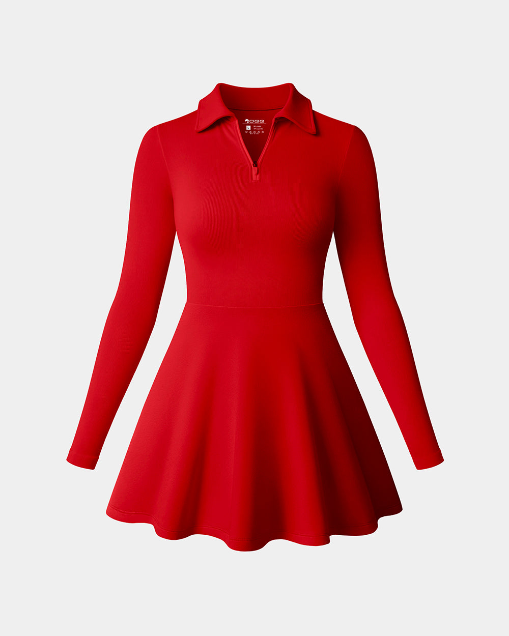 Long Sleeves Solid A-line Dress