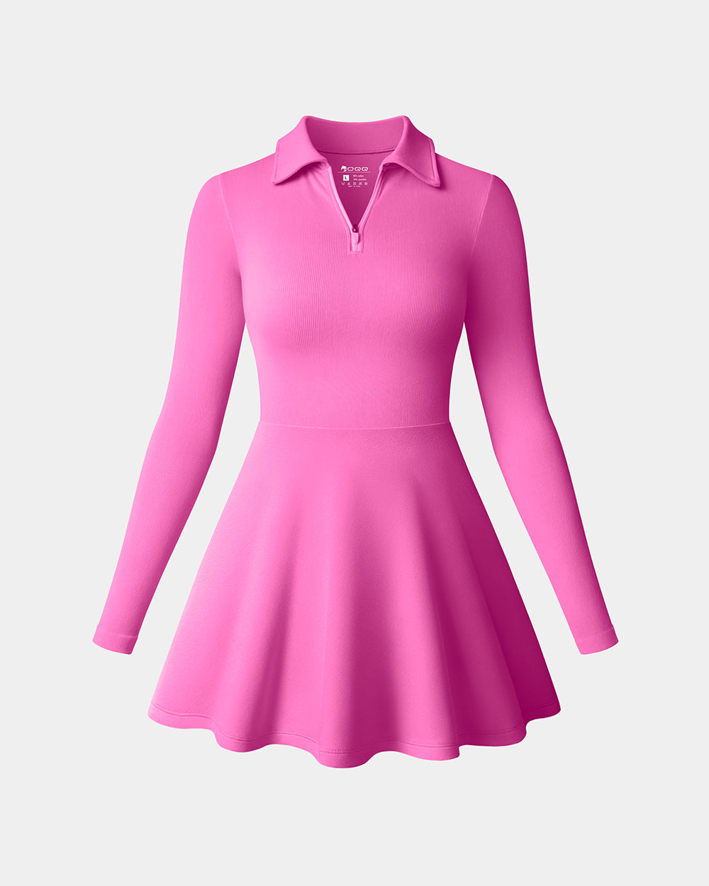 Long Sleeves Solid A-line Dress