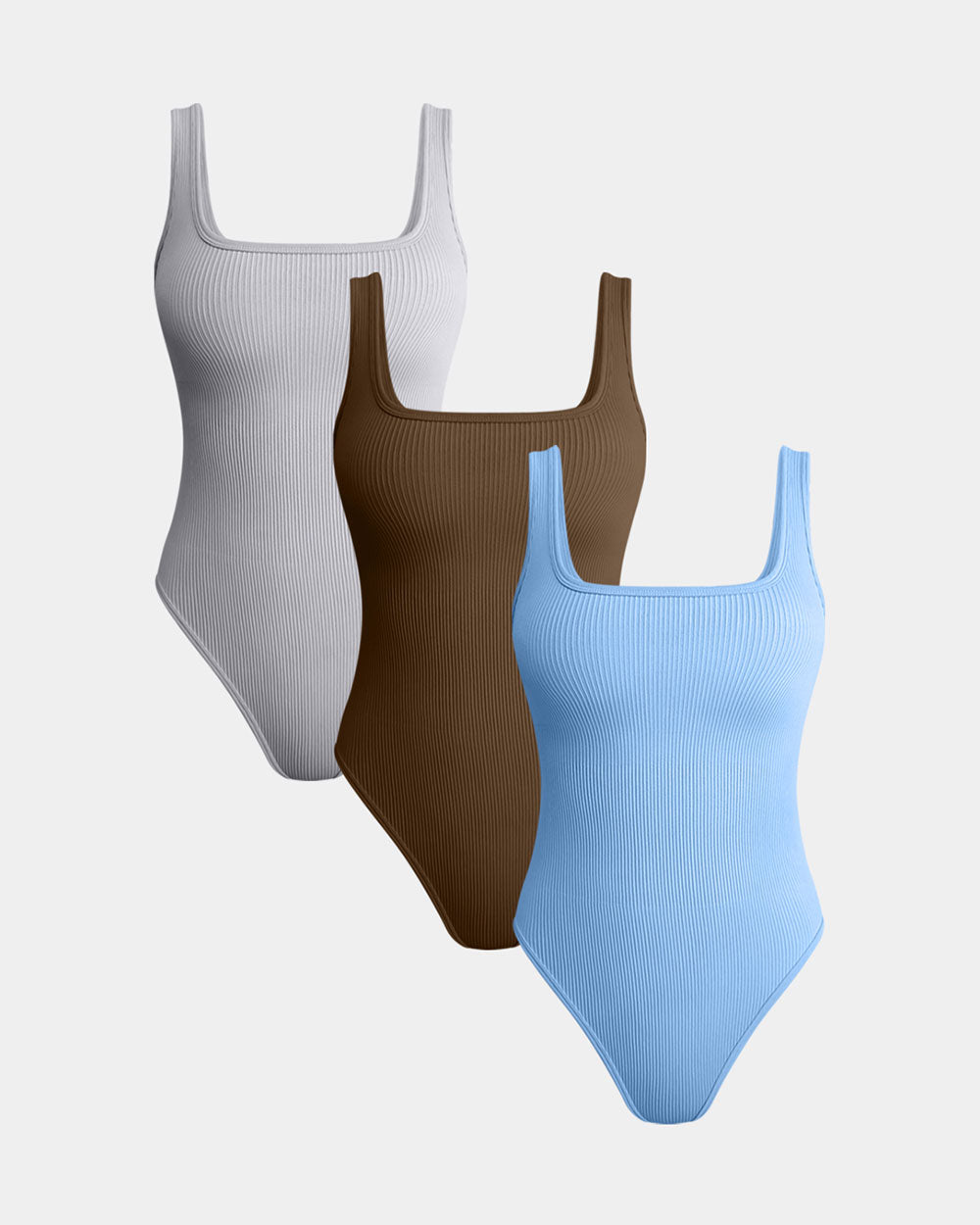 Sleeveless Square Neck Bodysuits