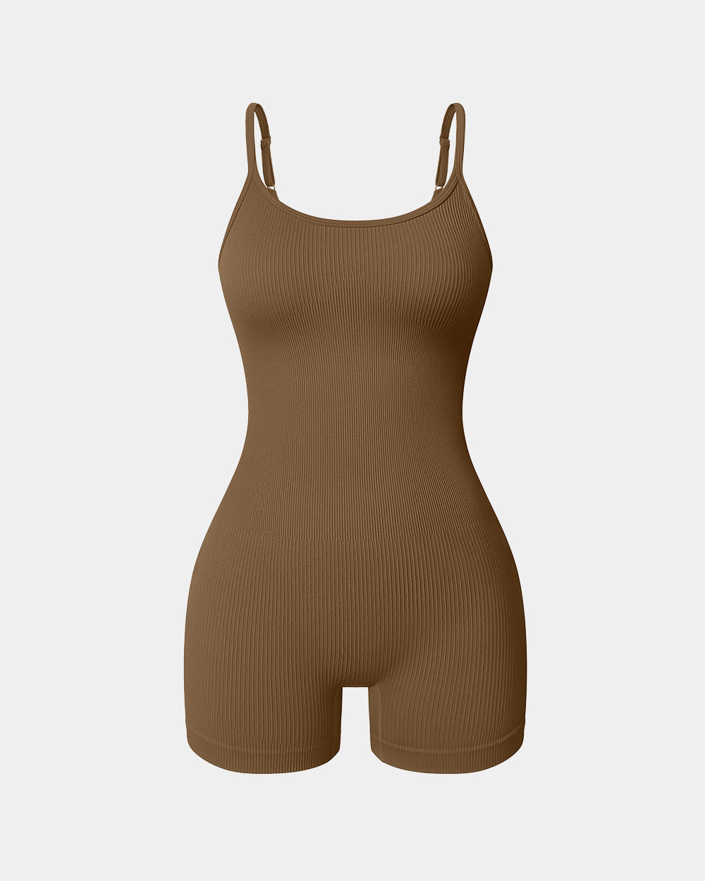Ribbed Spaghetti Strap Exercise Romper