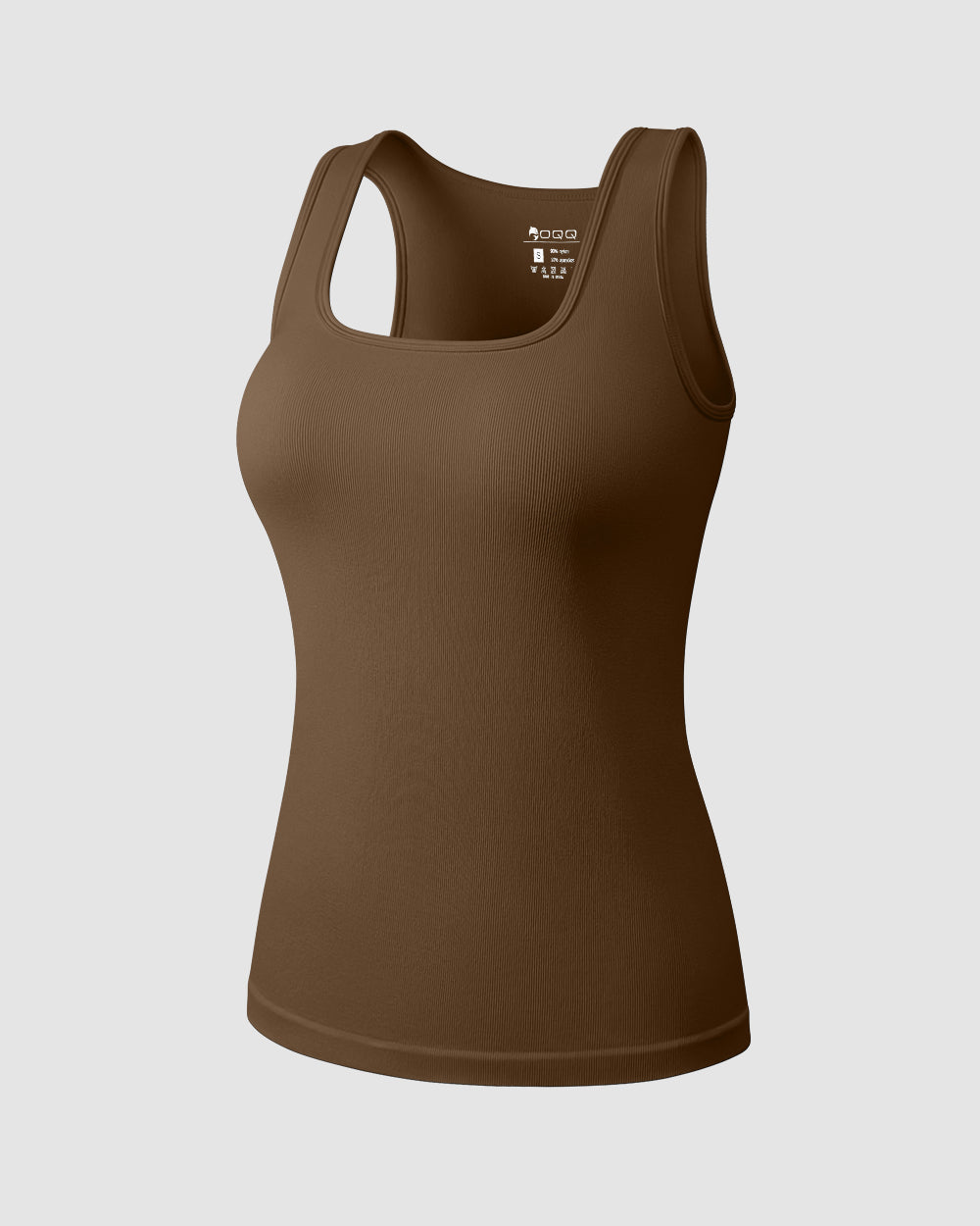 Square Neck Fitted Layer Sleeveless Tank Tops