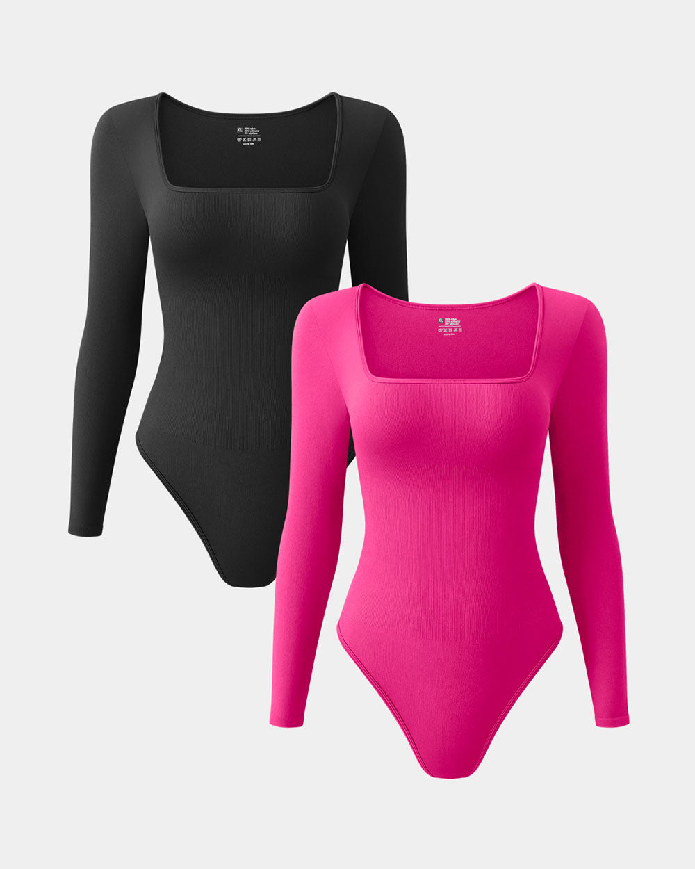 Square Neck Long Sleeve Bodysuits