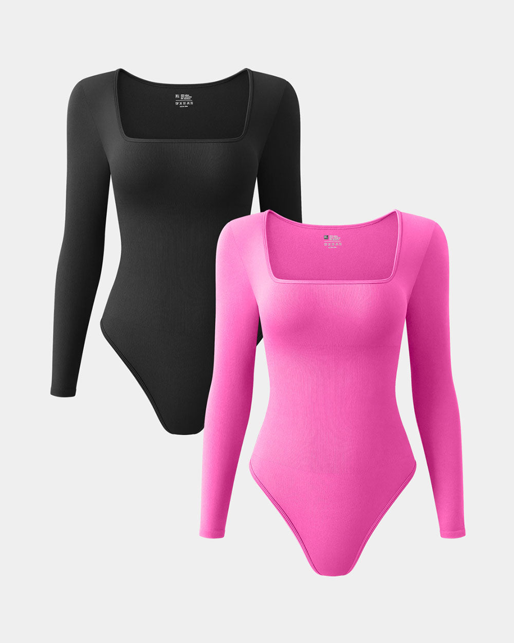 Square Neck Long Sleeve Bodysuits