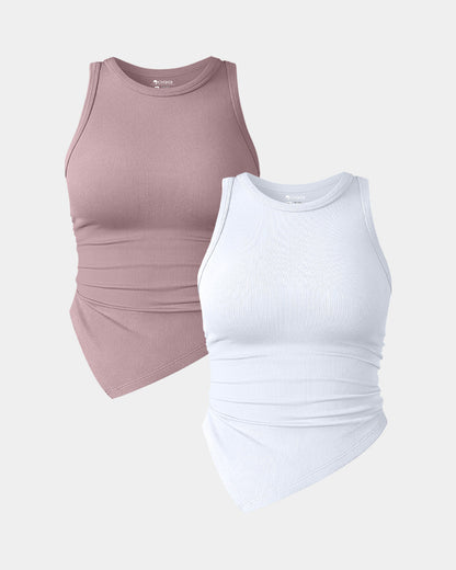 Ruched Sleeveless Tee Shirts
