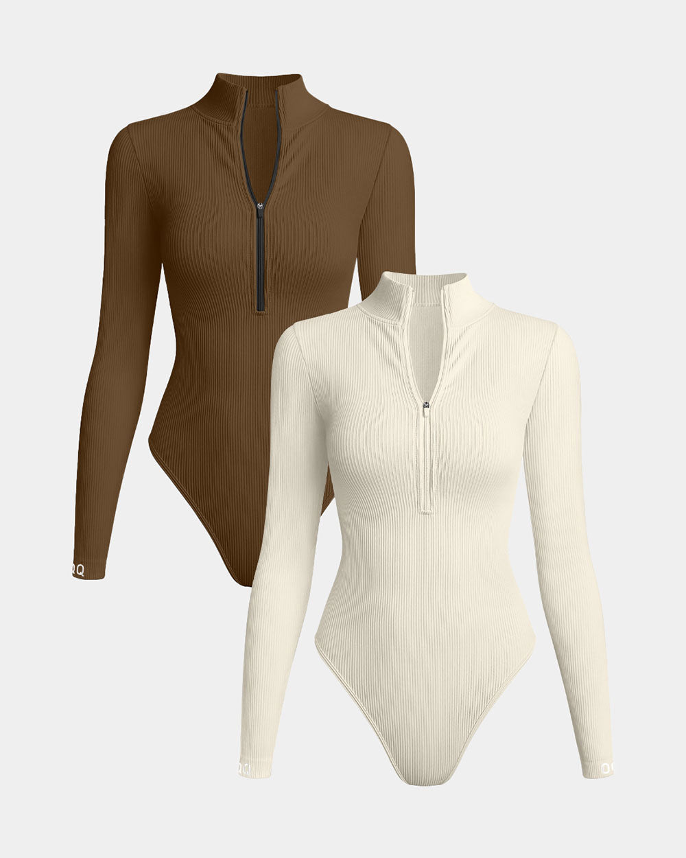 Zip Front Long Sleeve  Bodysuits