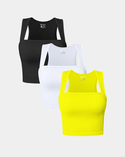 Sleeveless Square Neck Tops