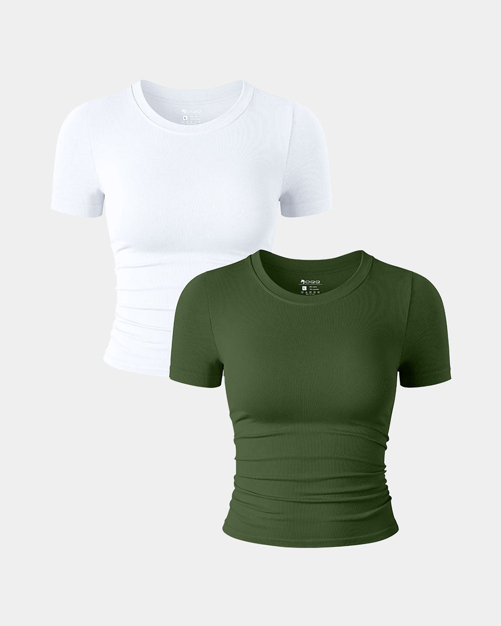 Short Sleeve Neck Ruched  Fitted Crop Tops