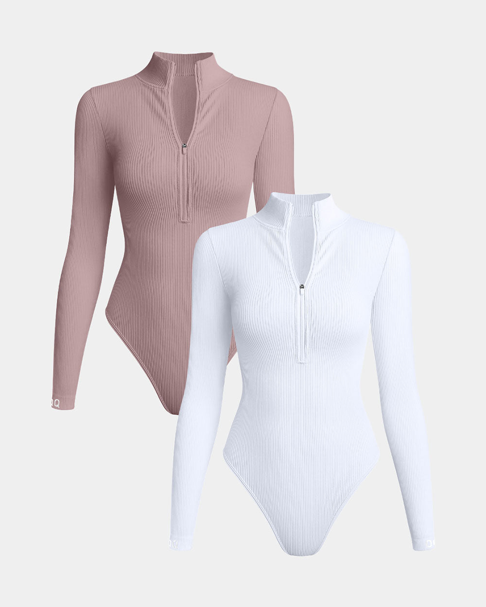 Zip Front Long Sleeve  Bodysuits