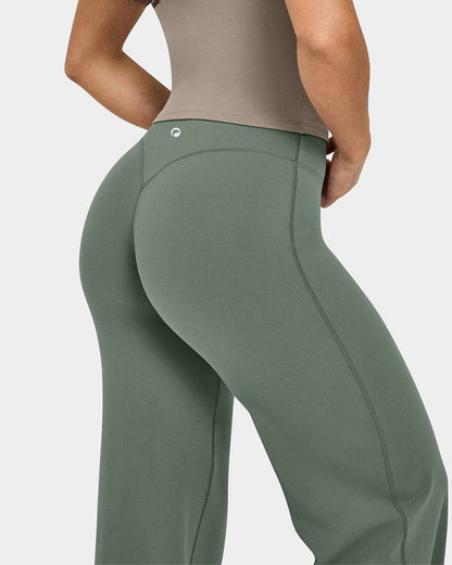 High Waist Stretch Casual Soft Straight Leg Bottoms