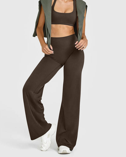 High Waist Stretch Casual Soft Straight Leg Bottoms