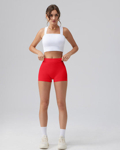 Tummy Control Side Stripes Yoga Seamless Active Shorts