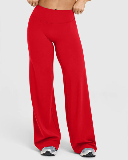 High Waist Stretch Casual Soft Straight Leg Bottoms