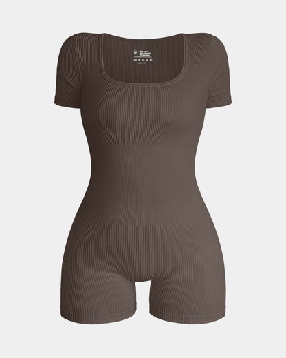 Square Neck Exercise Rompers