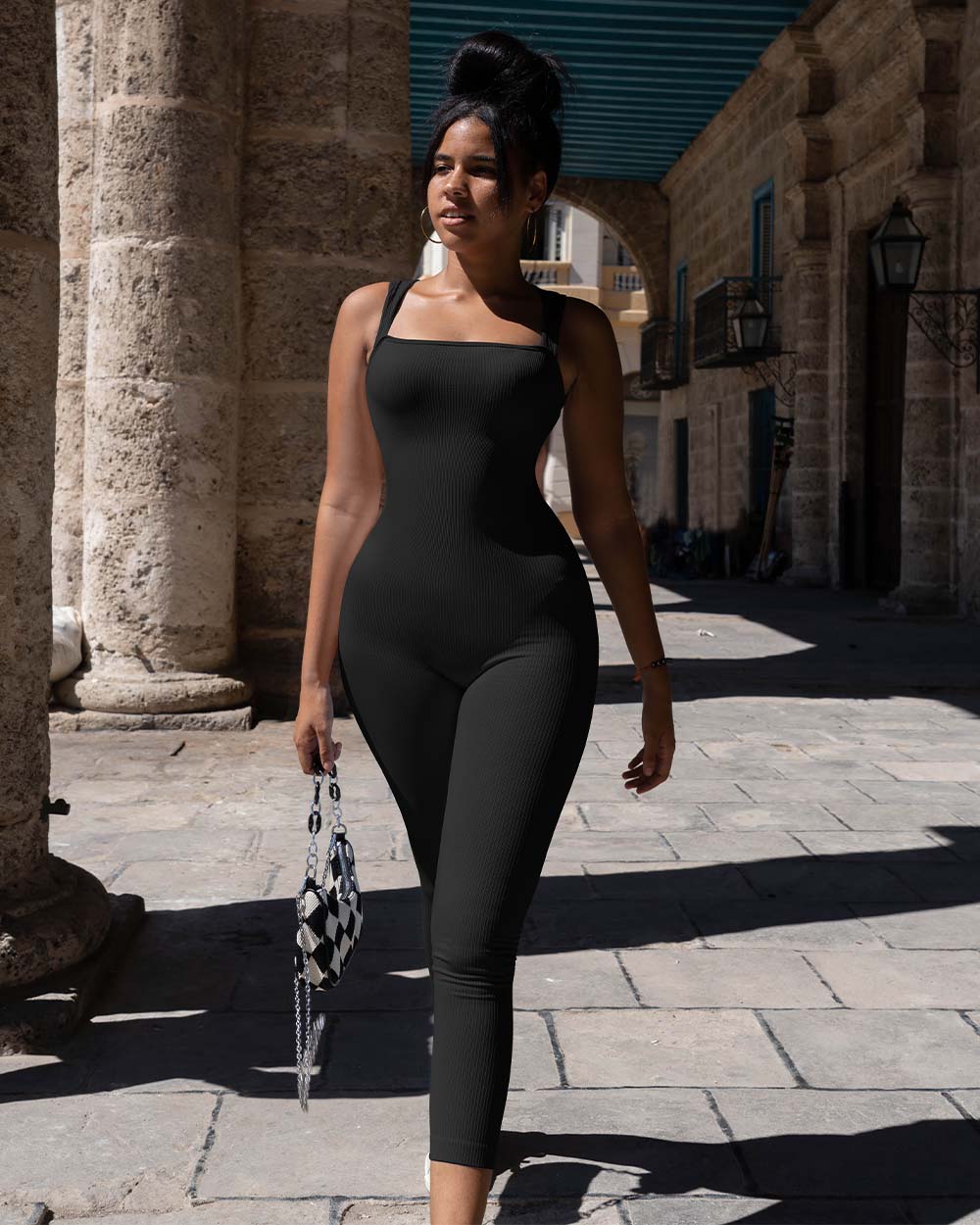Women Jumpsuits Square Neck Sleeveless