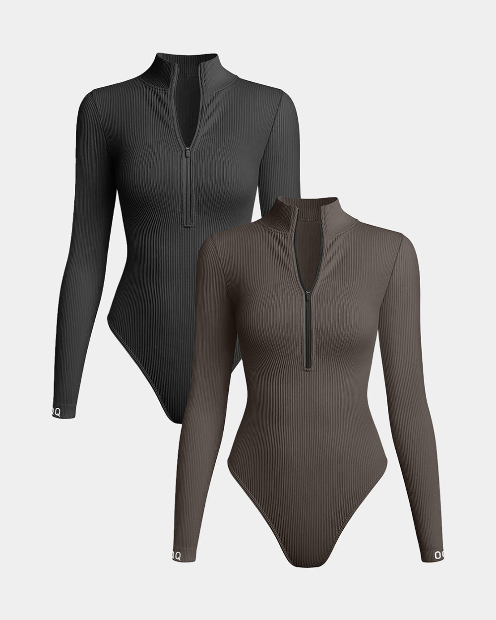 Zip Front Long Sleeve  Bodysuits