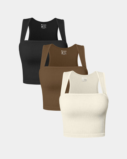 Sleeveless Square Neck Tops