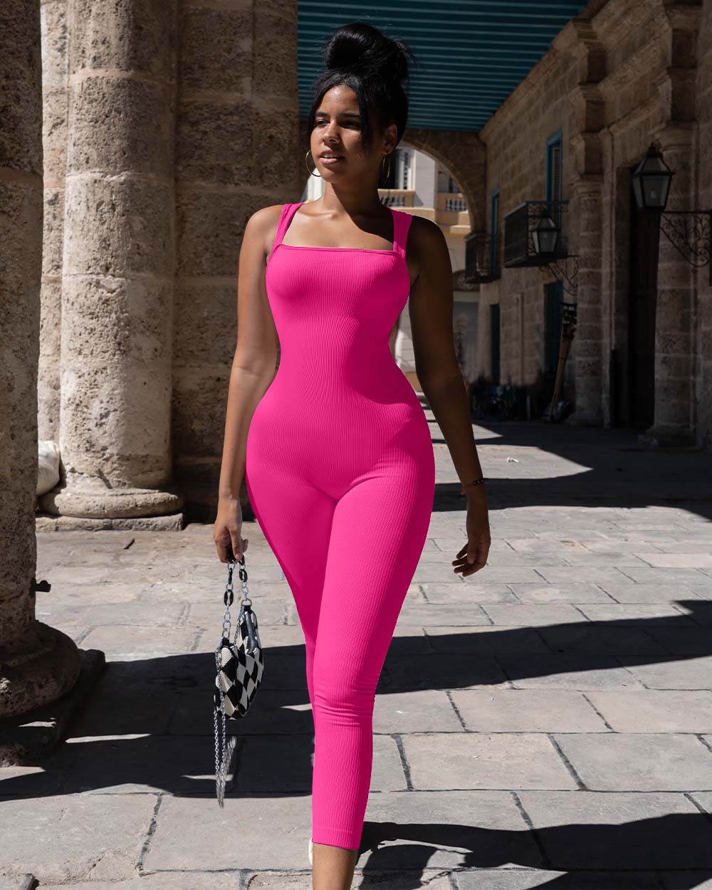 Women Jumpsuits Square Neck Sleeveless