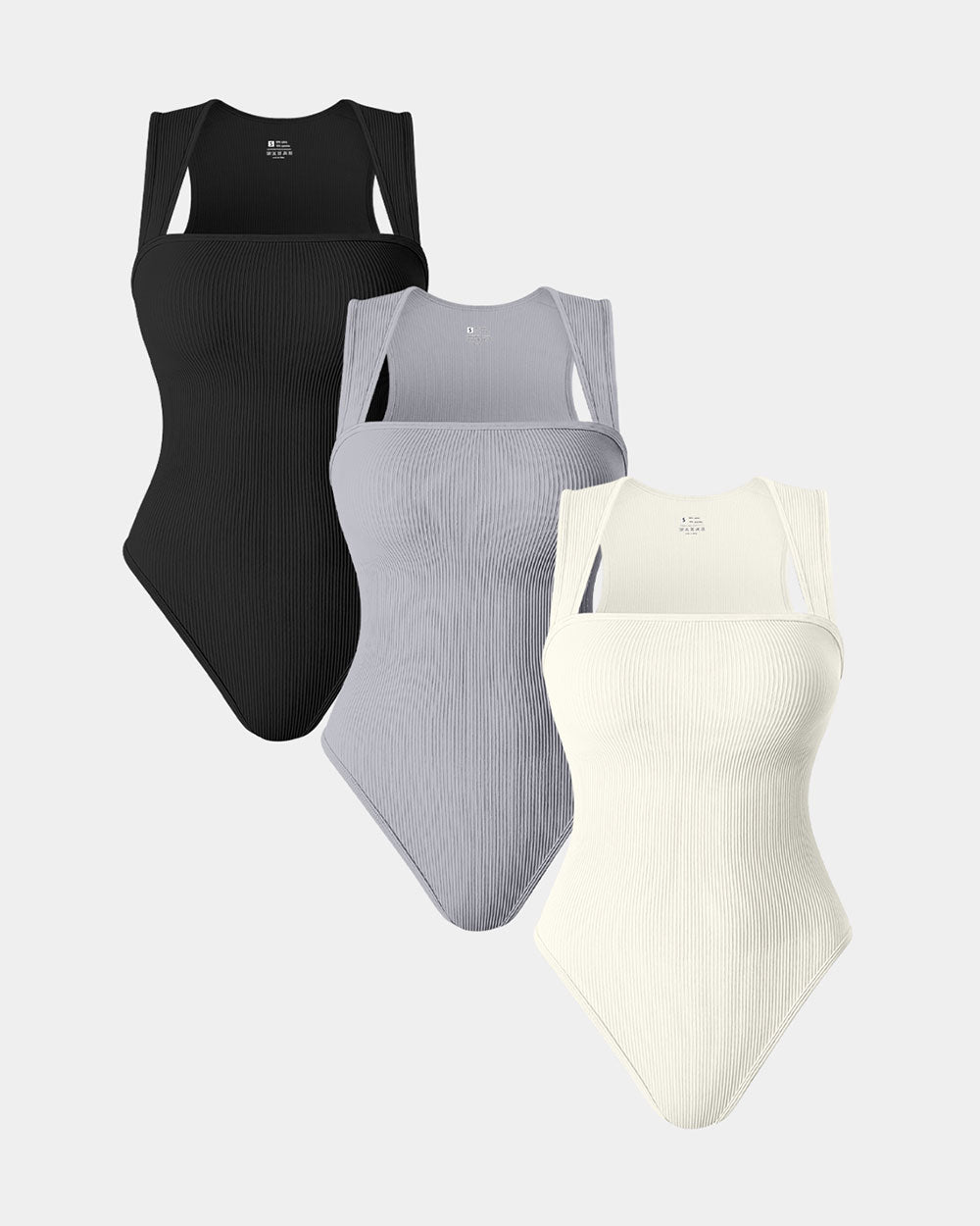 Square Neck Sleeveless Bodysuits