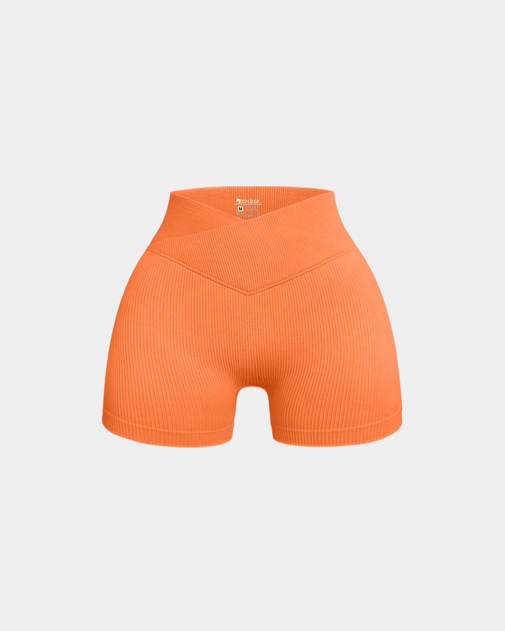 Ribbed Seamless High Waist Cross Over Athletic Shorts
