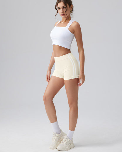 Tummy Control Side Stripes Yoga Seamless Active Shorts