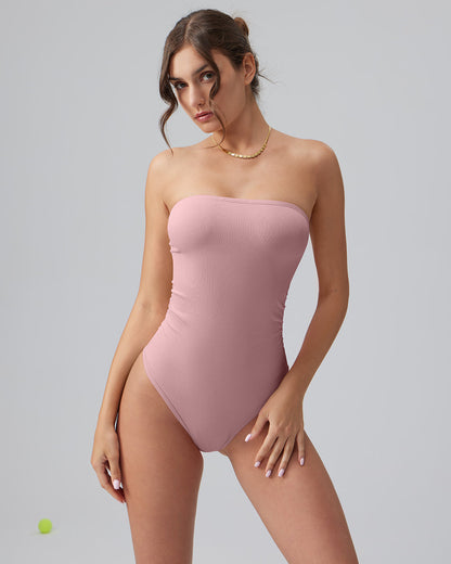 Strapless Ruched Stretch Bodysuits