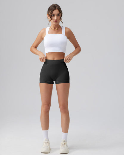 Tummy Control Side Stripes Yoga Seamless Active Shorts