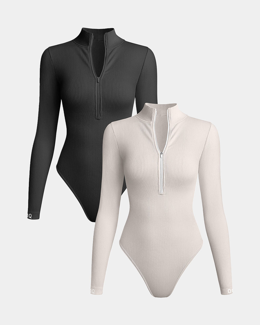 Zip Front Long Sleeve  Bodysuits