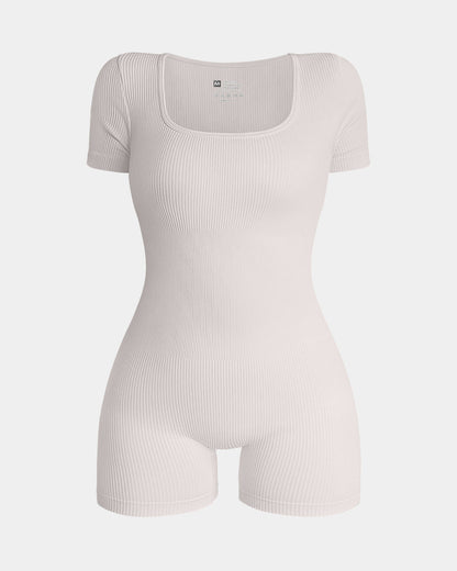 Square Neck Exercise Rompers