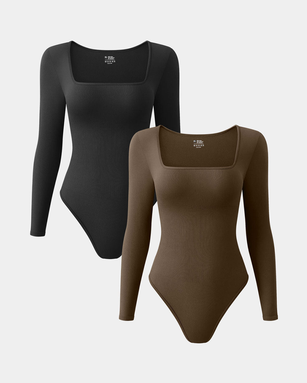 Square Neck Long Sleeve Bodysuits