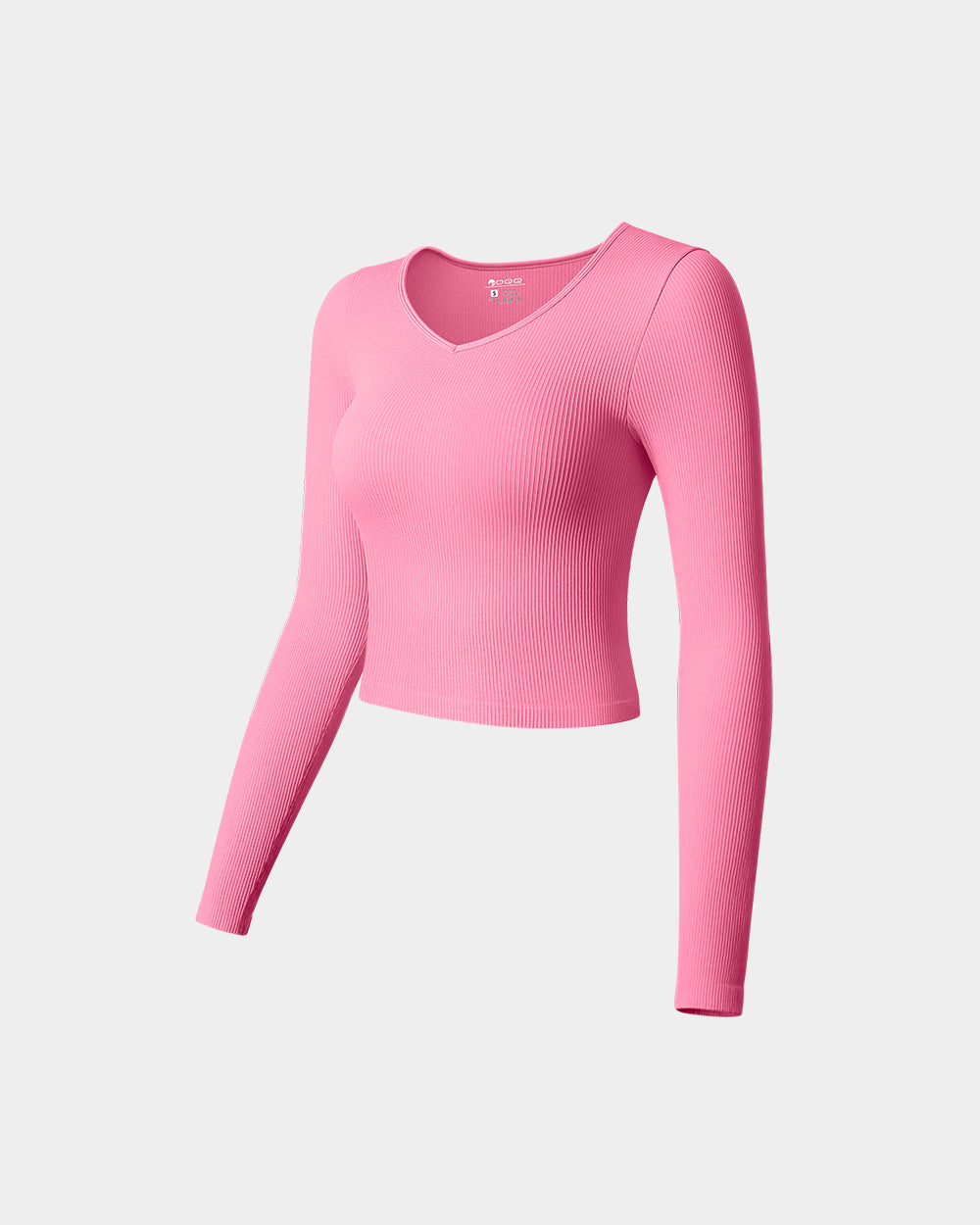 V Neck Long Sleeve Crop Tops