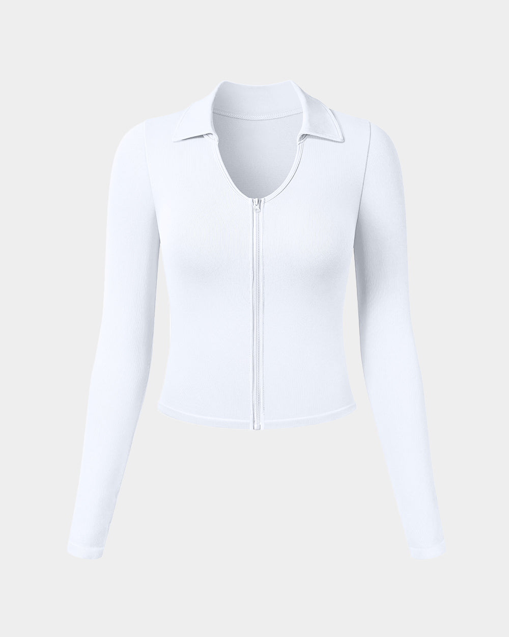 Zipper Fashion Sexy Crop Tops Fitted Tee Shirts