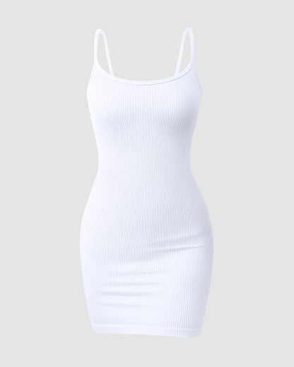 Ribbed Sleeveless  Strips  Dress