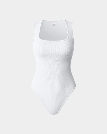 Sleeveless Square Stretch Basic Tank Tops Bodysuits