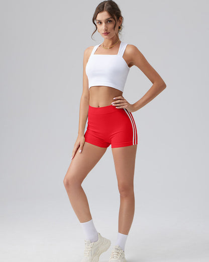 Tummy Control Side Stripes Yoga Seamless Active Shorts