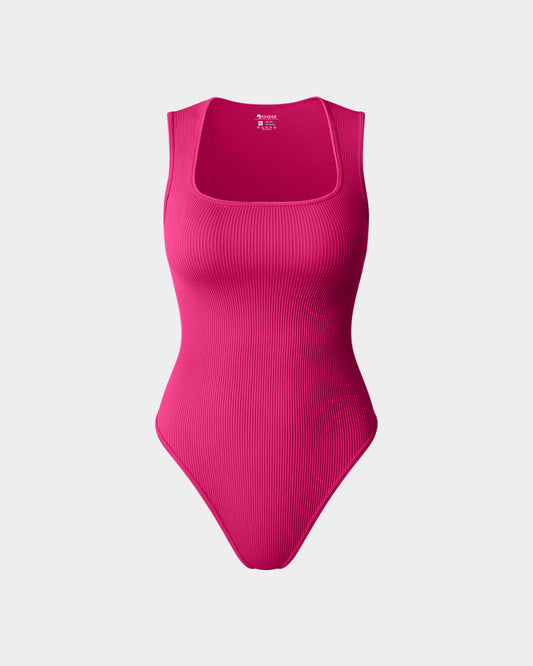 Sleeveless Square Stretch Basic Tank Tops Bodysuits
