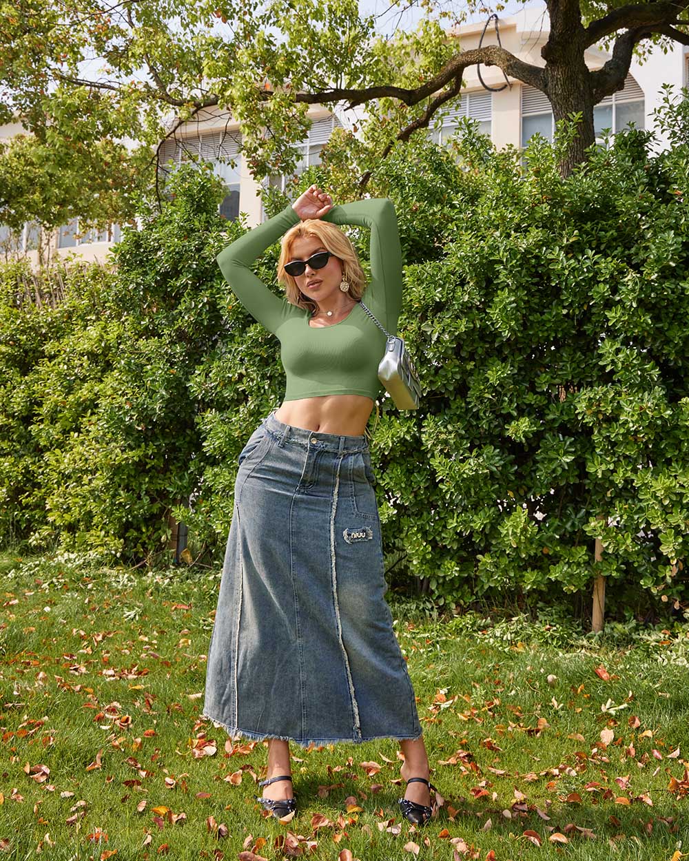 Round Neck  Crop Tops