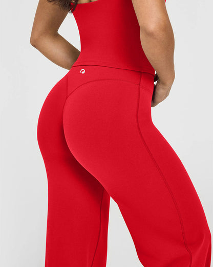 High Waist Stretch Casual Soft Straight Leg Bottoms