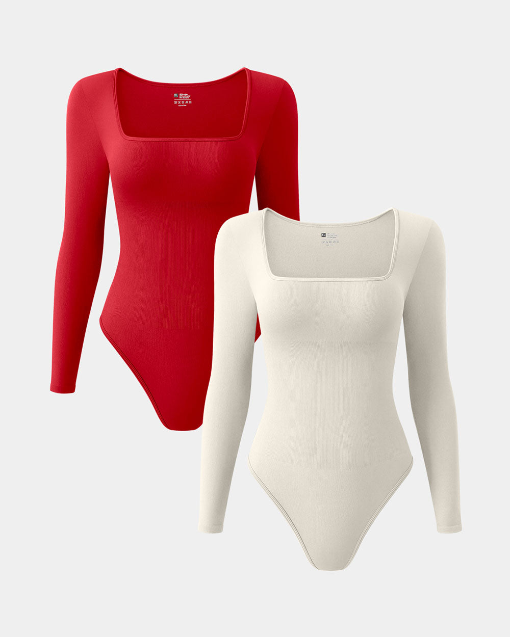 Square Neck Long Sleeve Bodysuits