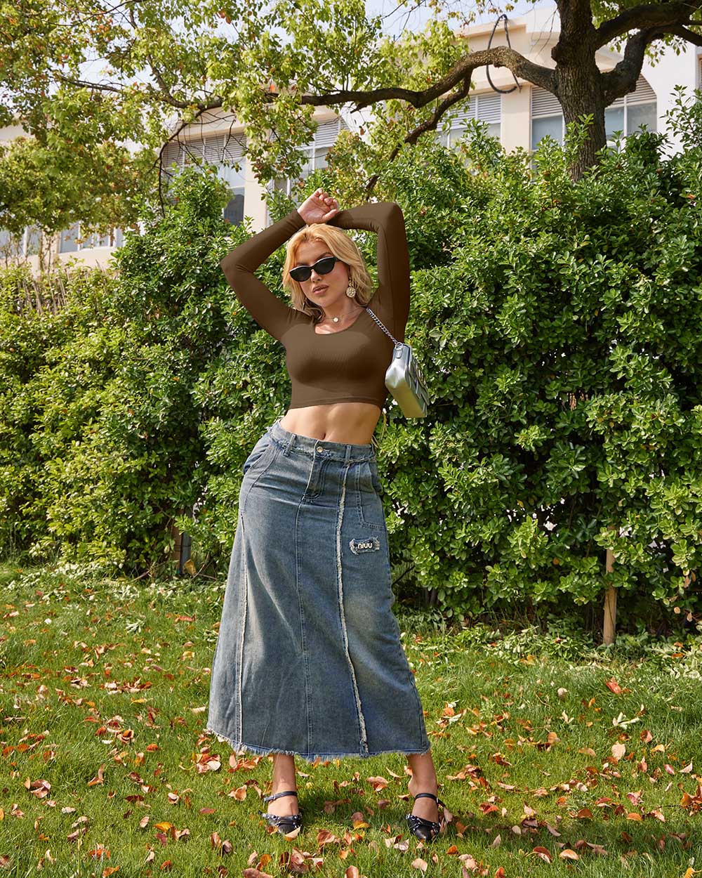 Round Neck  Crop Tops