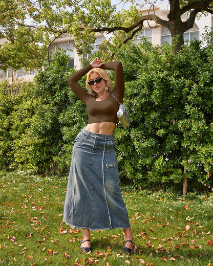 Round Neck  Crop Tops