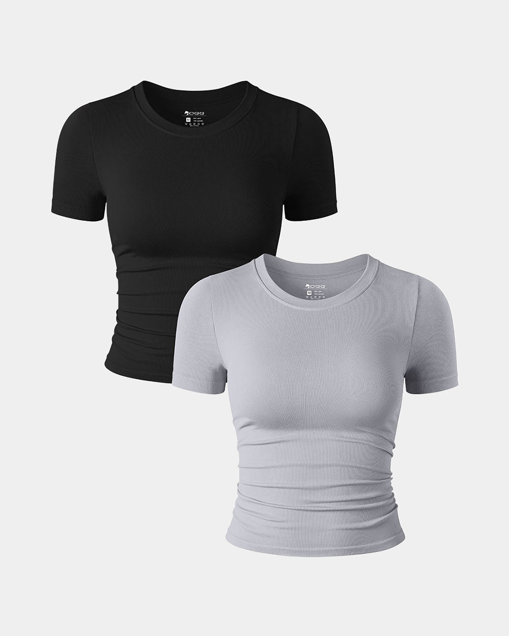 Short Sleeve Neck Ruched  Fitted Crop Tops